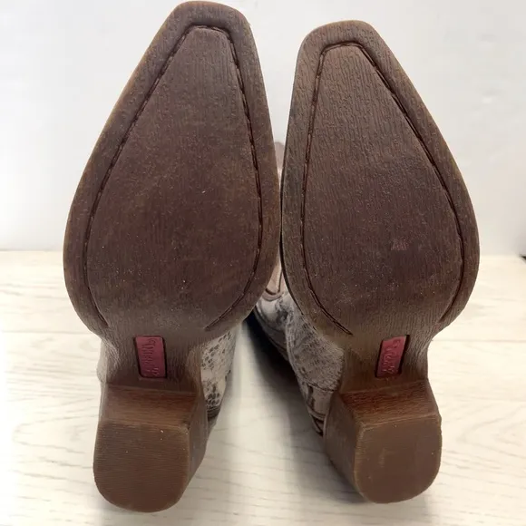 New Laredo Ladies Shawnee Reptile Tan Western Boots 52461 Size 7.5