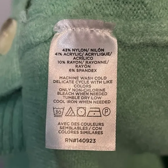 New Loft Oversized Fuzzy V-Neck Cardigan Mint Green L / XL