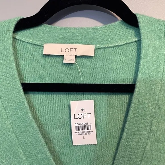 New Loft Oversized Fuzzy V-Neck Cardigan Mint Green L / XL