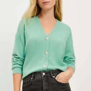 New Loft Oversized Fuzzy V-Neck Cardigan Mint Green L / XL