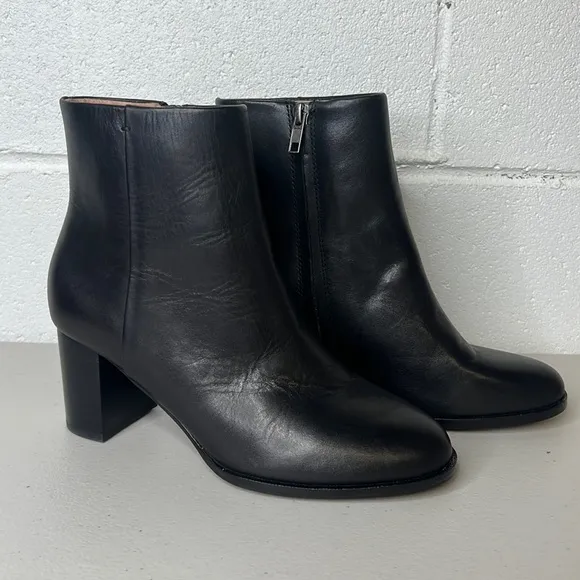 New Madewell Women's The Mira Side-Seam Ankle Boots Black Size 7.5 solid black
