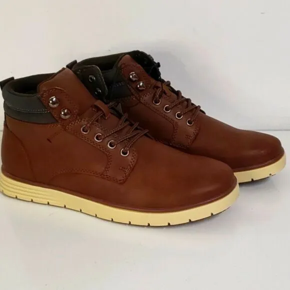 NEW! Men's Goodfellow Maxwell Brown High Top Lace-Up Sneaker Boots