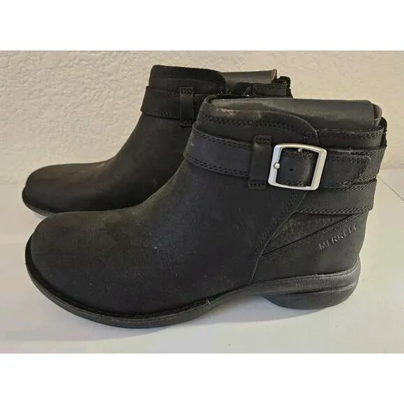 New! Merrell Women's Andover Bluff Ankle Boots Black Size 6