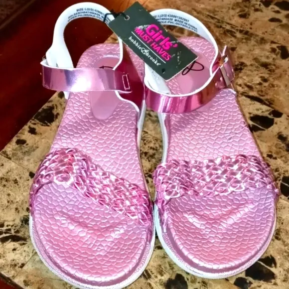 New Metallic Pink Sandals Girls Size 2/4