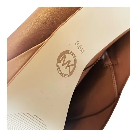 NEW Michael Kors Parker LEATHER PLATFORM BOOT Women's 9.5 Luggage Brown Bootie