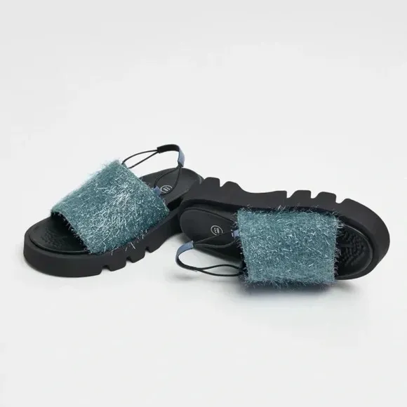 New Miista E8 Noreen Blue Sandals Platform Shoes