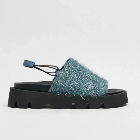 New Miista E8 Noreen Blue Sandals Platform Shoes
