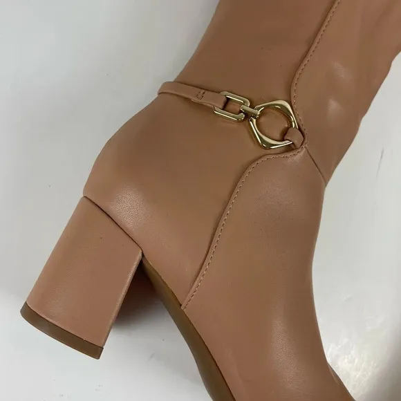 NEW Naturalizer Waylon Knee High Boots 5 M Tan Beige Manmade Tall Dress Boot