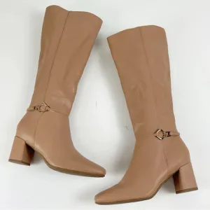 NEW Naturalizer Waylon Knee High Boots 5 M Tan Beige Manmade Tall Dress Boot