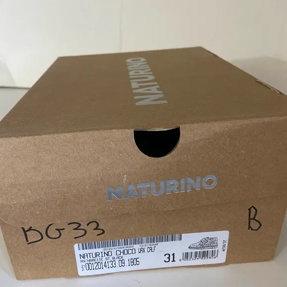 NEW Naturino blue leather waxed ankle boots toddler boys 13 US