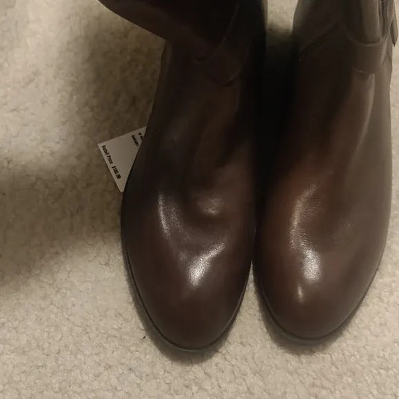 New! Ralph Lauren Brown  leather tall boots sz 8.5