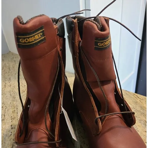 New! Red Wing Mens Size 12 EE 1229 Boot Brown Leather Vibram Goretex Work Boots