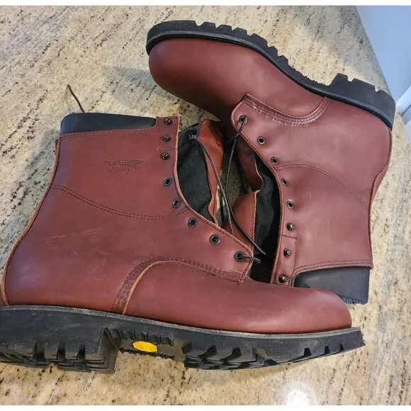 New! Red Wing Mens Size 12 EE 1229 Boot Brown Leather Vibram Goretex Work Boots