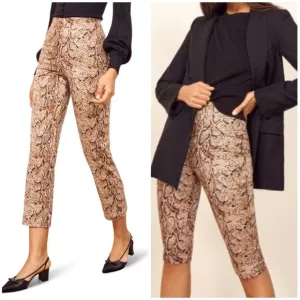 NEW! REFORMATION DREE PANT MAMBA ANIMAL PRINT