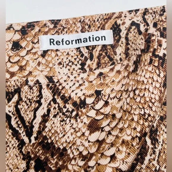 NEW! REFORMATION DREE PANT MAMBA ANIMAL PRINT