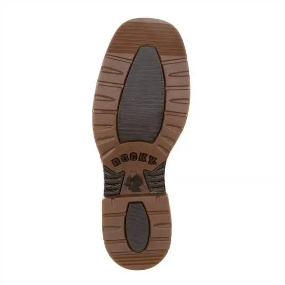 NEW ROCKY men's waterproof ride flex work boot in dark brown