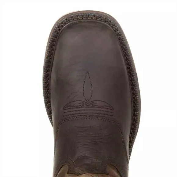NEW ROCKY men's waterproof ride flex work boot in dark brown