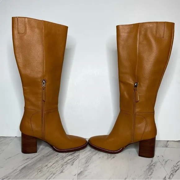 New! Sam Edelman Elsy Brown Leather Heeled Tall Boot 11M