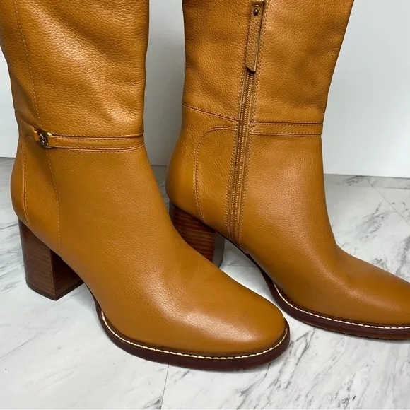 New! Sam Edelman Elsy Brown Leather Heeled Tall Boot 11M