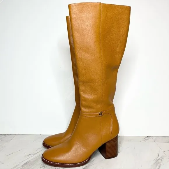 New! Sam Edelman Elsy Brown Leather Heeled Tall Boot 11M