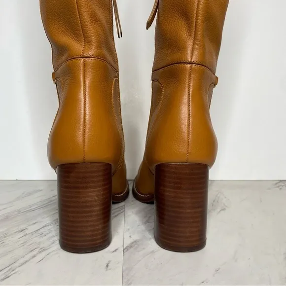 New! Sam Edelman Elsy Brown Leather Heeled Tall Boot 11M