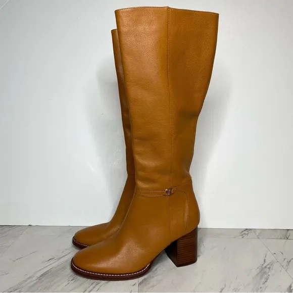 New! Sam Edelman Elsy Brown Leather Heeled Tall Boot 11M