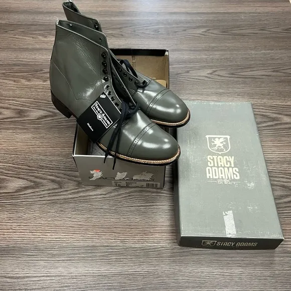 NEW Stacy Adams Madison Gray Ankle Boots 10 E