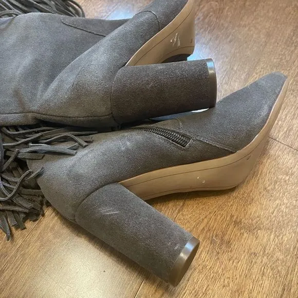 New Suede Fringe Studded Western Boots