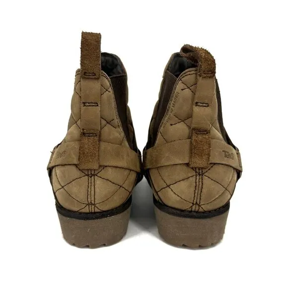 NEW Teva de la Vina Quilted Chelsea Ankle Boots Tan Suede Size 7.5
