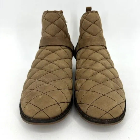 NEW Teva de la Vina Quilted Chelsea Ankle Boots Tan Suede Size 7.5