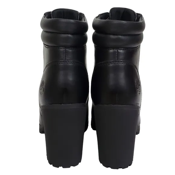New Timberland allington 5 in leather block heel lace up boots black casual