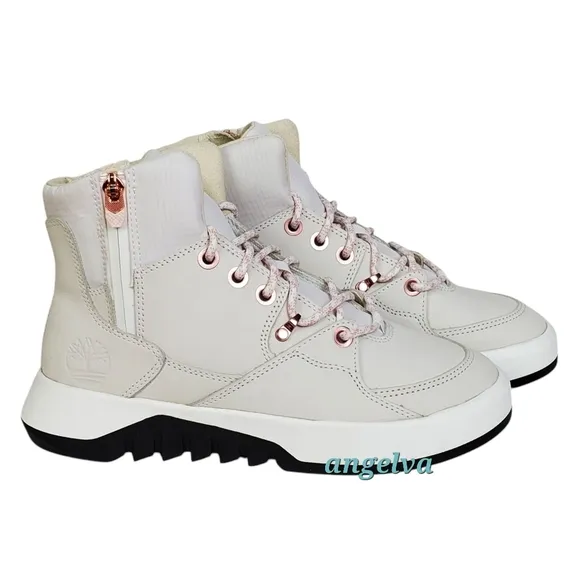 New Timberland supaway boots leather zip lace up white casual preppy outdoor