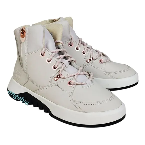 New Timberland supaway boots leather zip lace up white casual preppy outdoor
