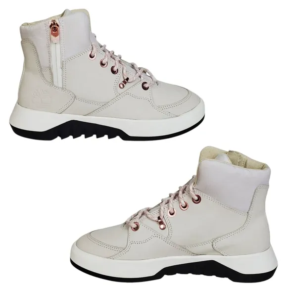 New Timberland supaway boots leather zip lace up white casual preppy outdoor