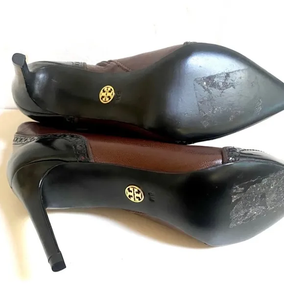 New Tory Burch Noelle Ankle Boots, brogue details, size 8