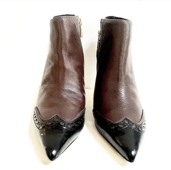 New Tory Burch Noelle Ankle Boots, brogue details, size 8
