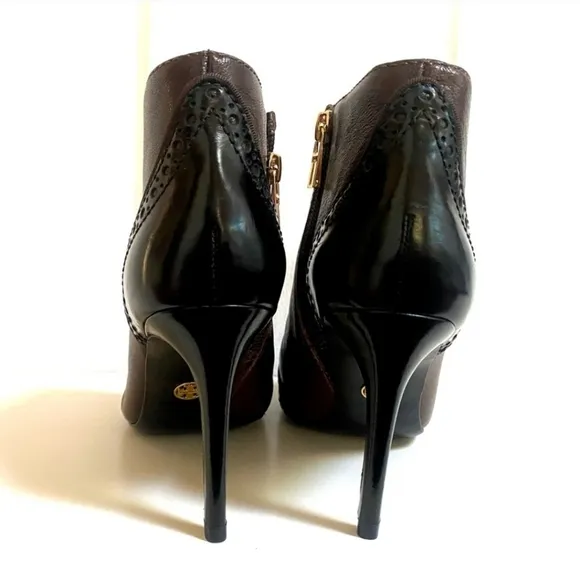 New Tory Burch Noelle Ankle Boots, brogue details, size 8