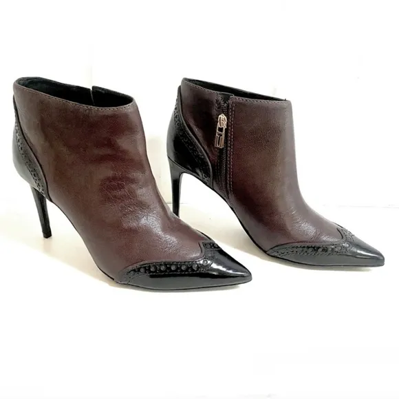 New Tory Burch Noelle Ankle Boots, brogue details, size 8
