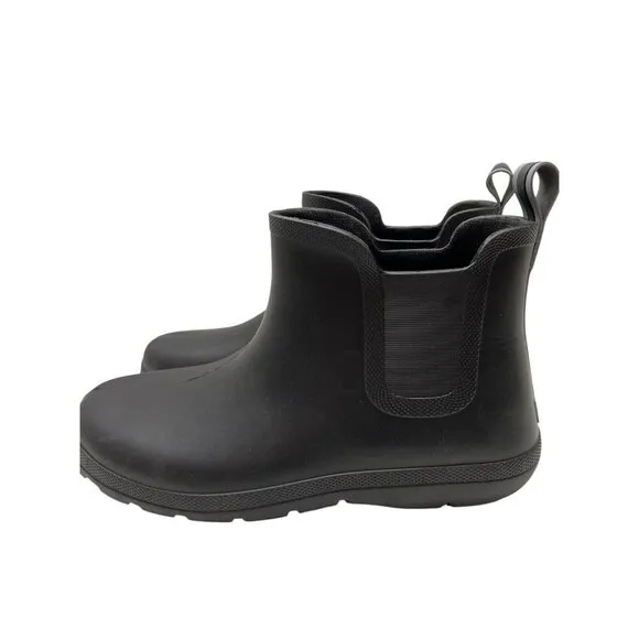 NEW Totes Men's 12 Black Chelsea Ankle Rain Boots with Everywear Technology