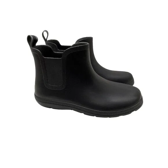 NEW Totes Men's 12 Black Chelsea Ankle Rain Boots with Everywear Technology