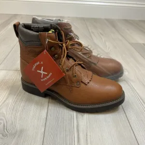 NEW Twisted X Steel Toe Work Boots Men’s 7B Brown Lace Up Round Toe Western