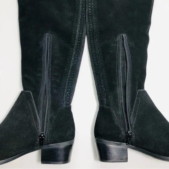 NEW Vince Camuto Bendra Suede Black Over the Knee Split Shaft Boot size 6