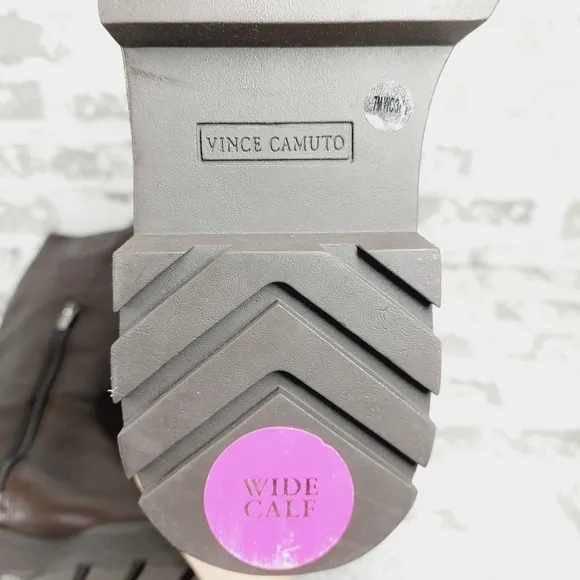 NEW Vince Camuto Nettrio 2 Brown Leather Chunky Fall Winter Boots T169