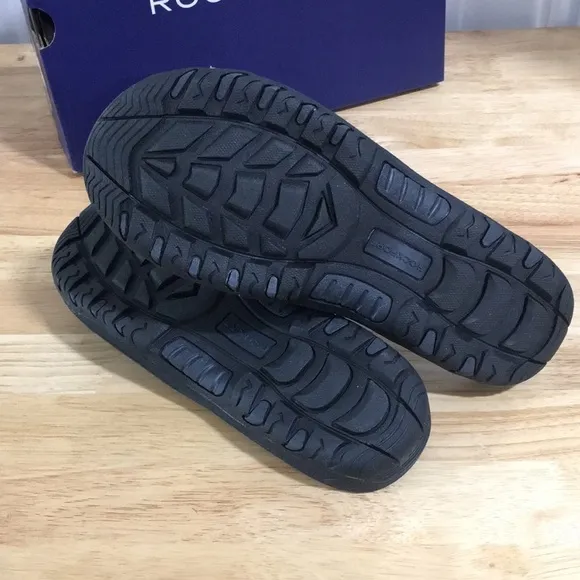 New WB Mens Rockport Black Hayes Thong Sandals