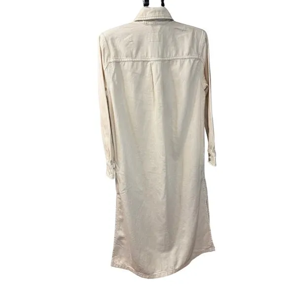 NEW We The Free Anna Lou Denim Duster Jacket - White, XS