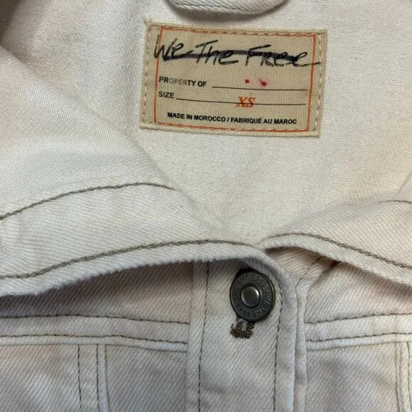 NEW We The Free Anna Lou Denim Duster Jacket - White, XS