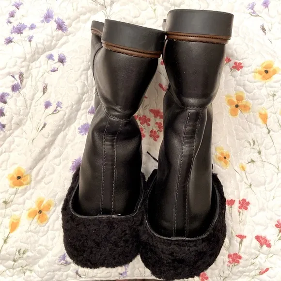 New with Box Draper Boots Black Leather Sherpa Lined Made in England Mens SZ 7