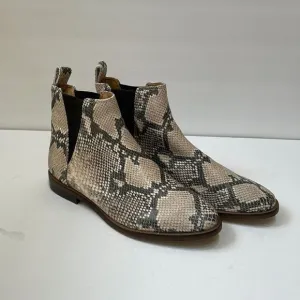 NEW WITHOUT TAGS LUCKY BRAND HAYLIA CHELSEA LEATHER ANKLE BOOTS IN SNAKESKIN