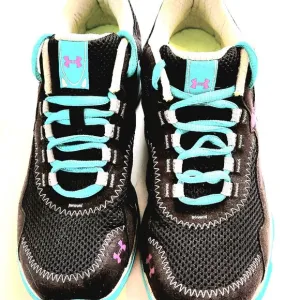 NEW Women Shoes Sneakers Athletic Under armour 1235705 Black Aqua Pink SZ 6.5