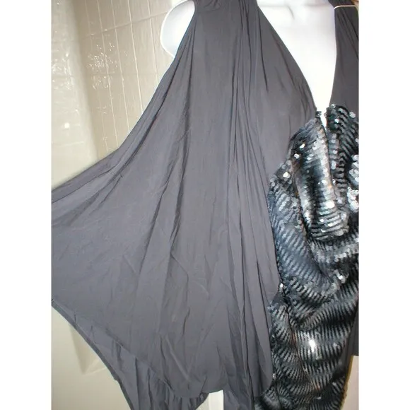 New Womens NWT Designer PF Paola Frani Top Dress 6 Sequins Dark Gray Italy 42